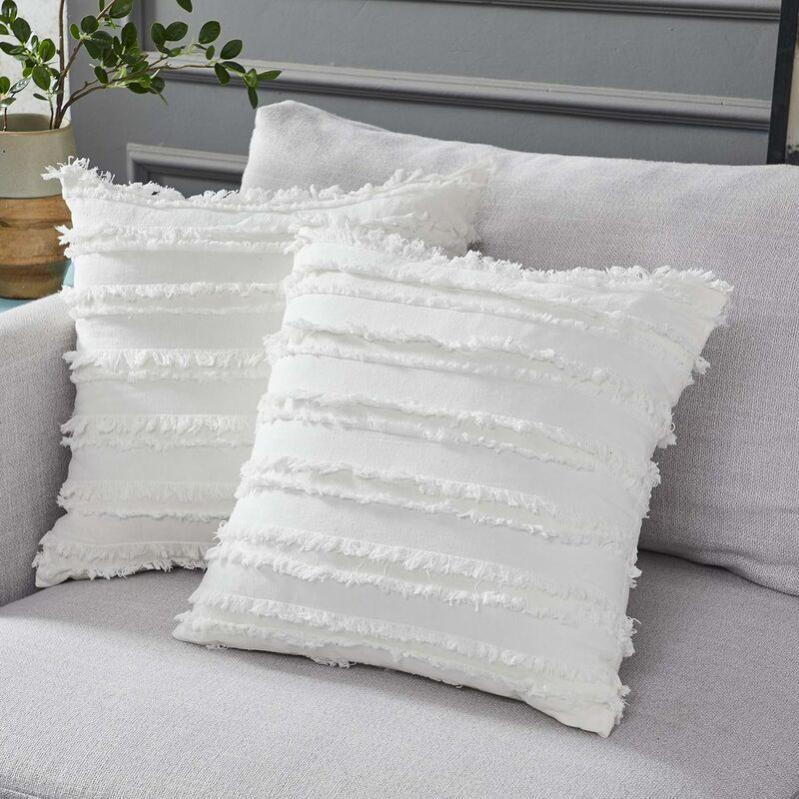 Housses De Coussin Carrées 45 Cm à Volants – Lot De 2, En Polyester Doux, Motif Vintage