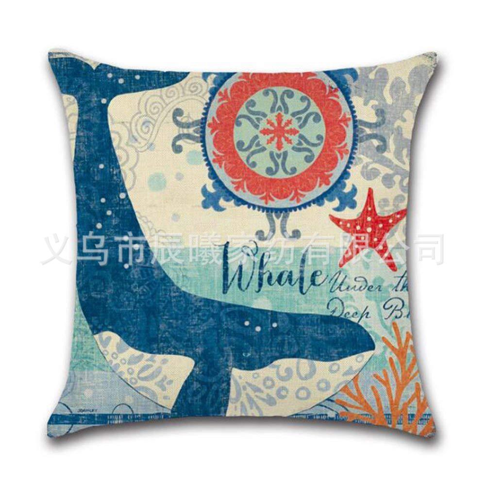 Lot de 4 Housses de Coussin 45x45 cm Carrées Bleu Océan Housse Coussins de Canapé en Lin pour Taies d'oreiller de Canapé Salon - 5
