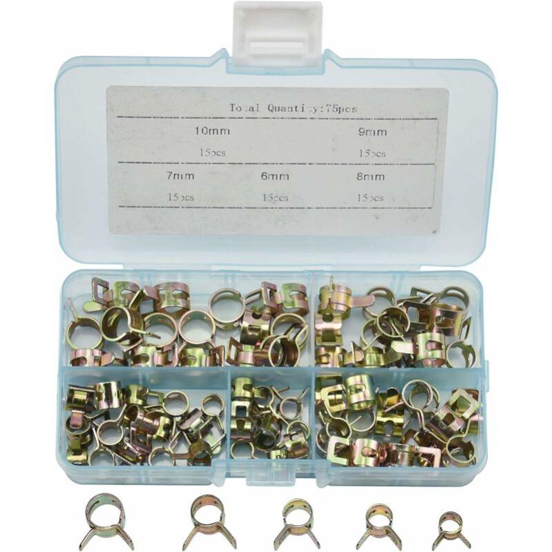 75PCS Clip à Ressort Tuyau Collier Serrage Durite Essence Serre-joints ...