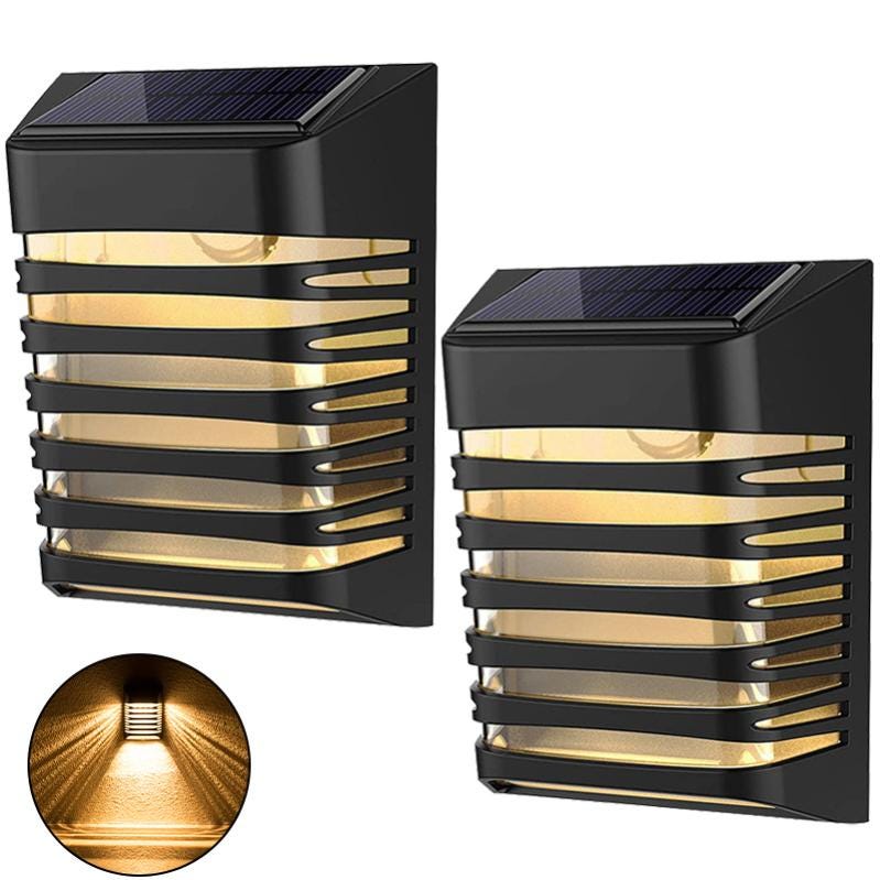 Lot De 2 Lampes Solaires Avec Douille – 200lm + 100lm, 12h D'autonomie, Réglable IP64