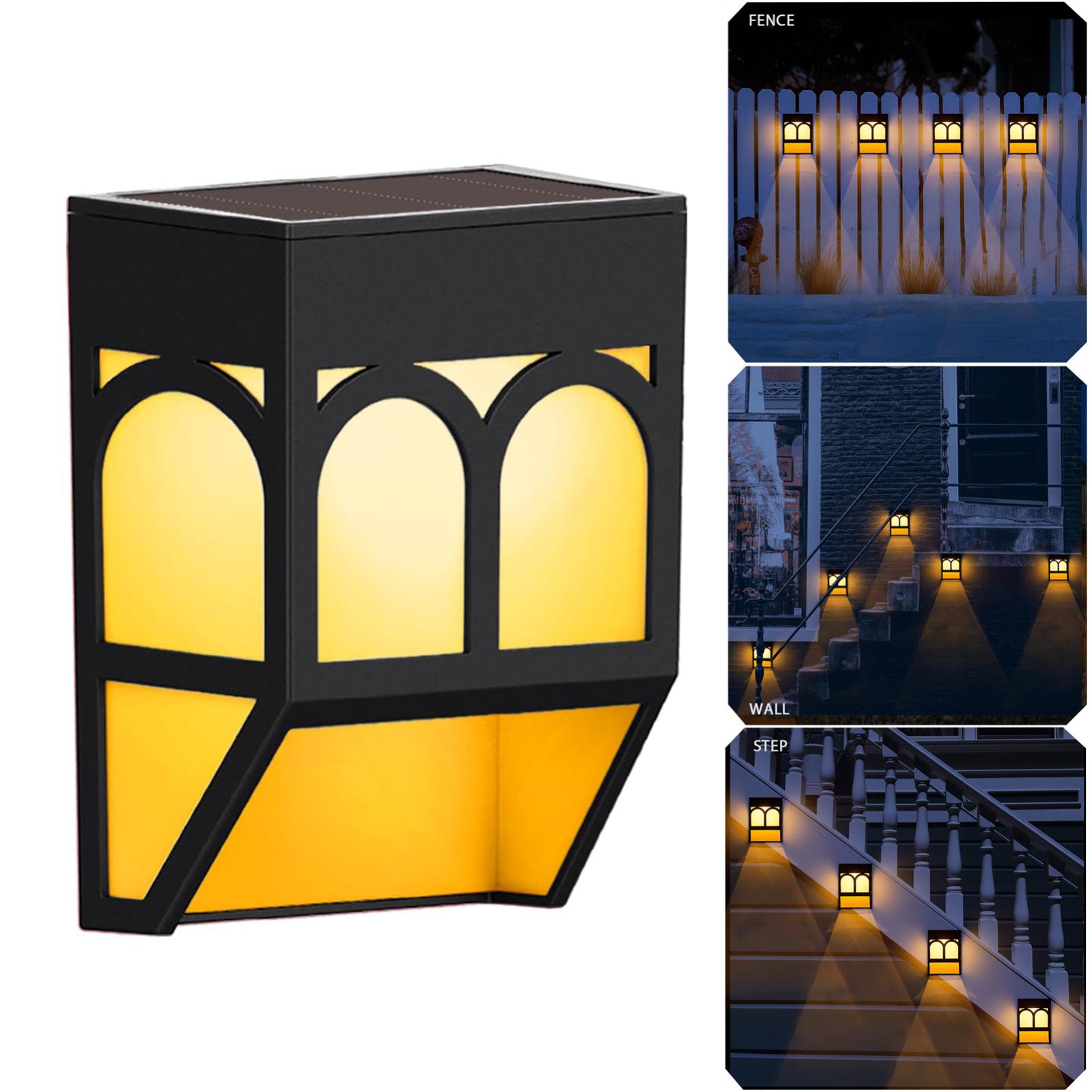 Lampes solaires d'extérieur pour terrasse, lumière de clôture solaire à