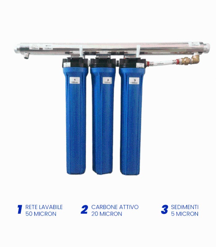 Sistema Di Filtrazione A 3 Stadi Da 10" Pompa Per Acqua - Foto 3