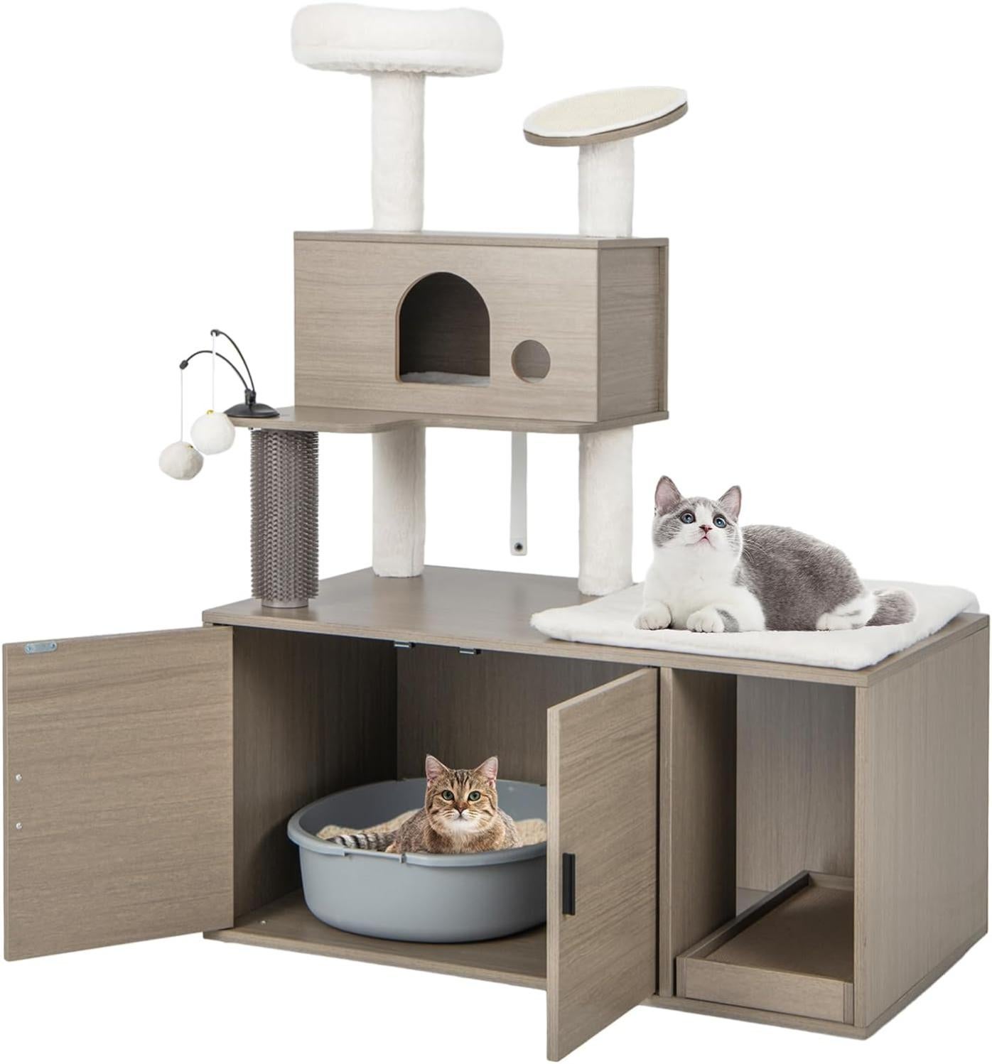 Feandrea Arbre à Chat Avec Maison De Toilettes, Tour De Jeu Moderne 2