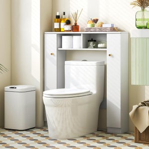 Meuble WC Au-Dessus de Toilettes/Meuble de Rangement - 18 x 87,5 x 98 cm (Blanc)
