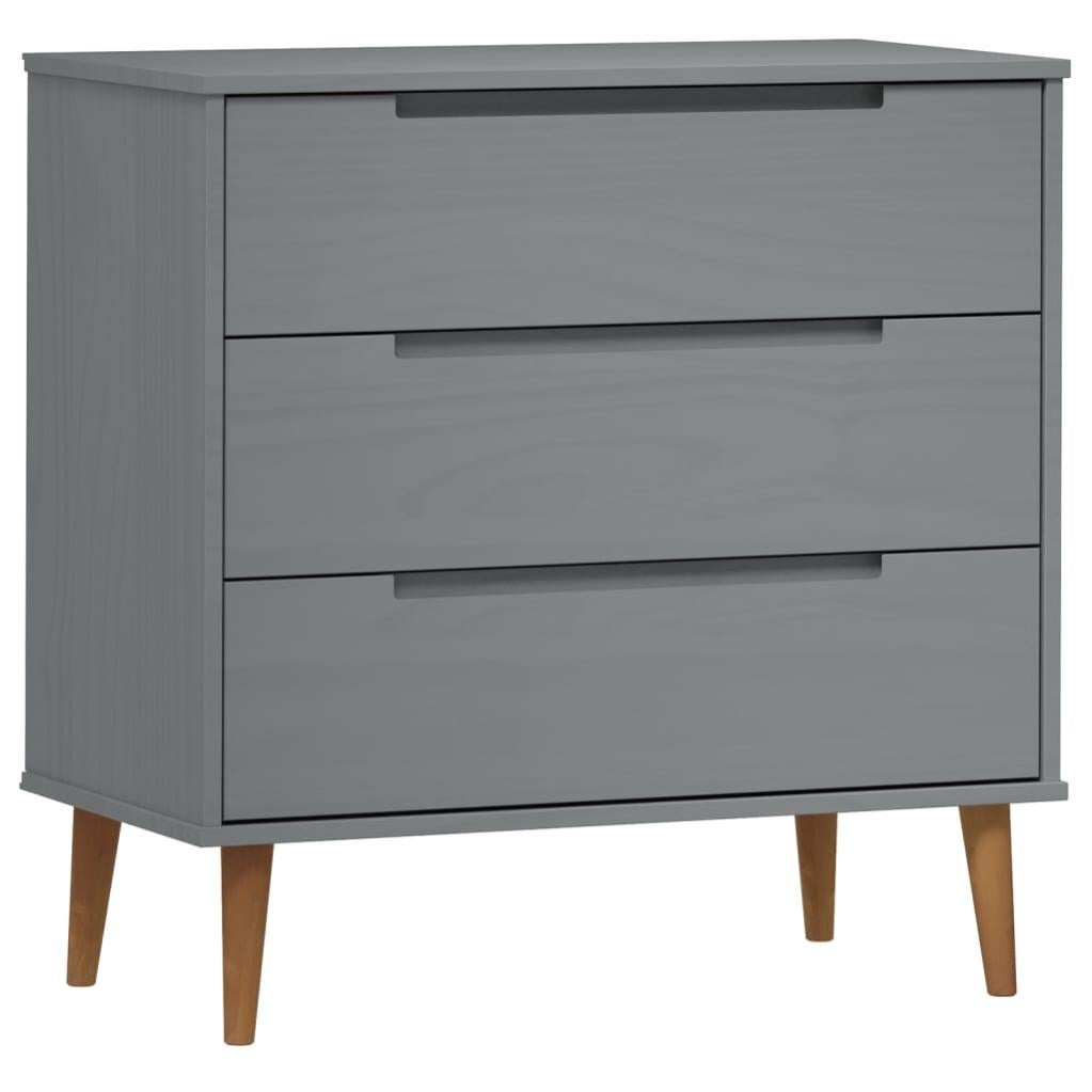Commode MOLDE Gris 80x40x80 Bois de pin massif | Leroy Merlin