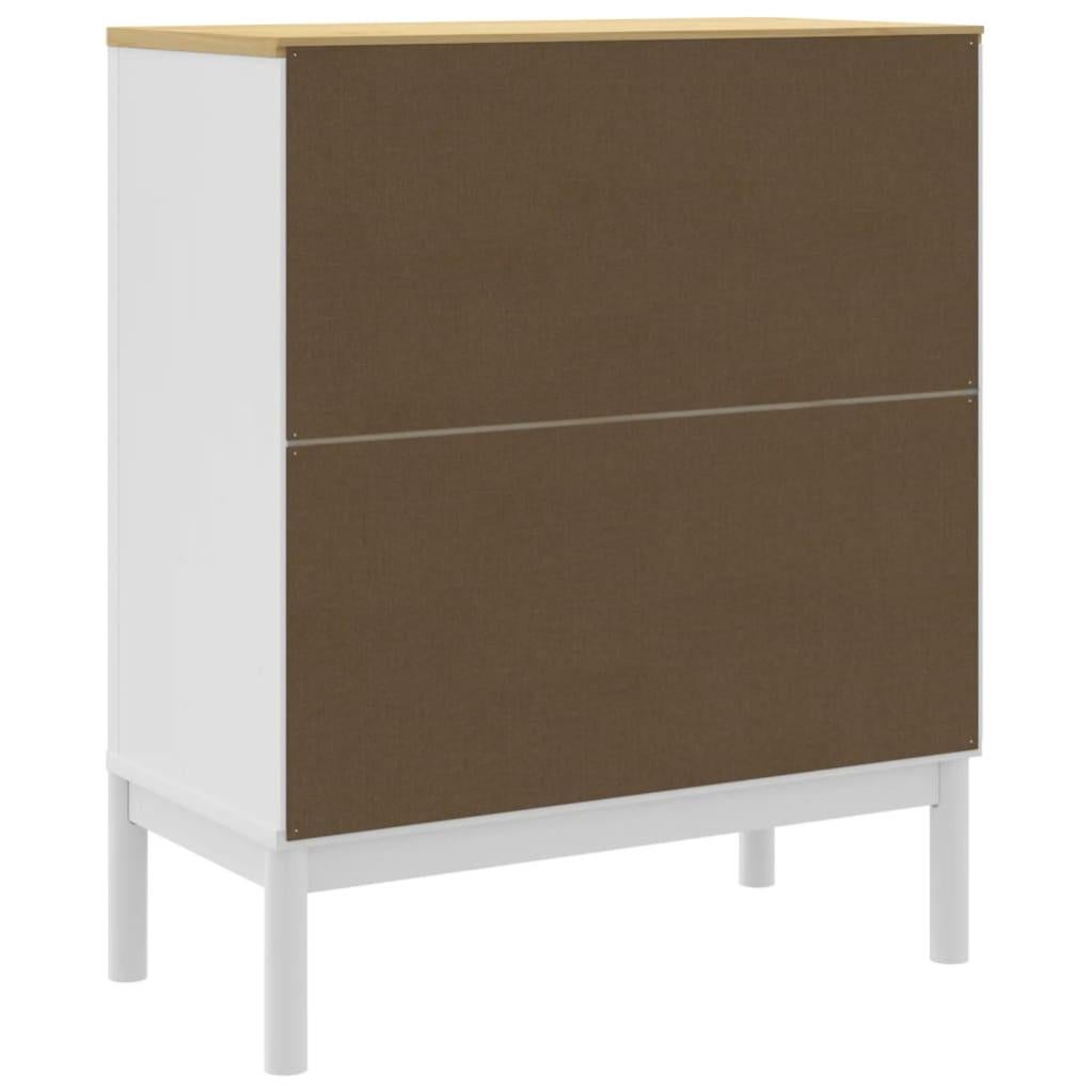 Commode FLORO blanc bois de pin massif - 7