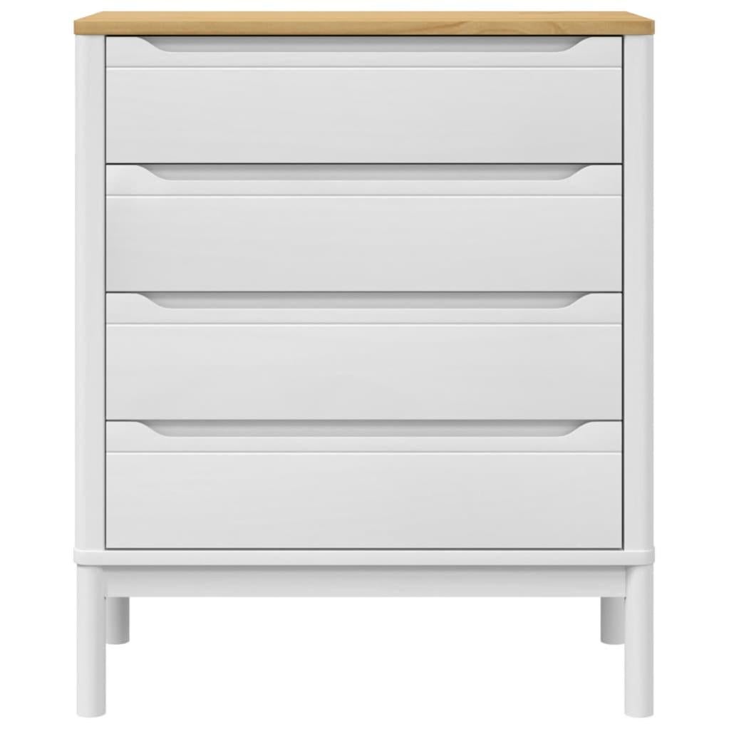 Commode FLORO blanc bois de pin massif - 5