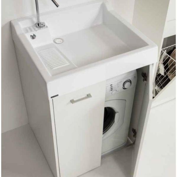 Colavene Lavapanni 1 Anta, Dimensioni 45x50x86 Cm, Vasca In ABS, Mobile In Truciolare Bianco, Per Lavaggio Manuale