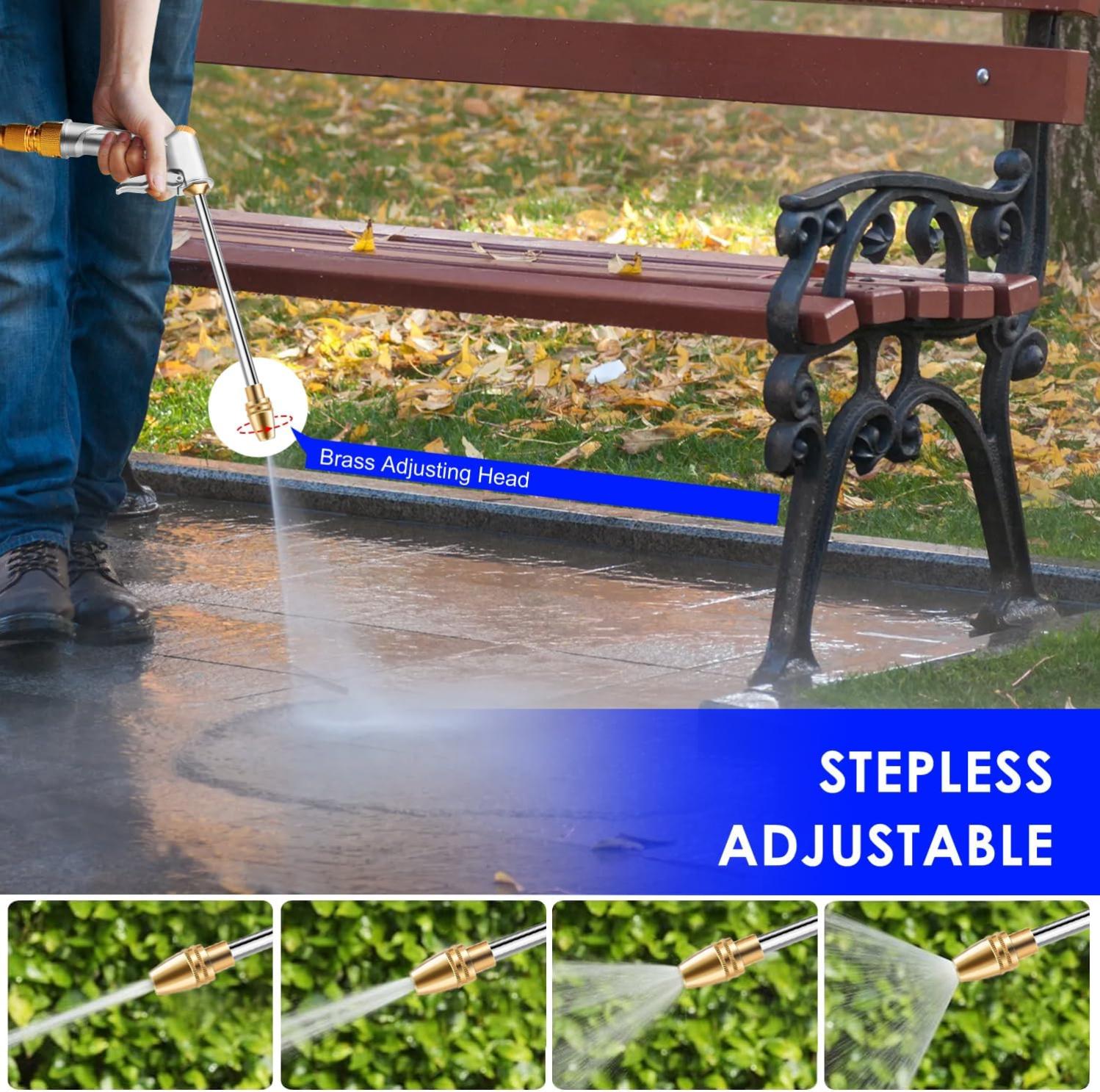 Ugello per tubo da giardino, punta dell'ugello per tubo ad alta pressione, filettatura per tubo da giardino da 3/4 pollici - 4