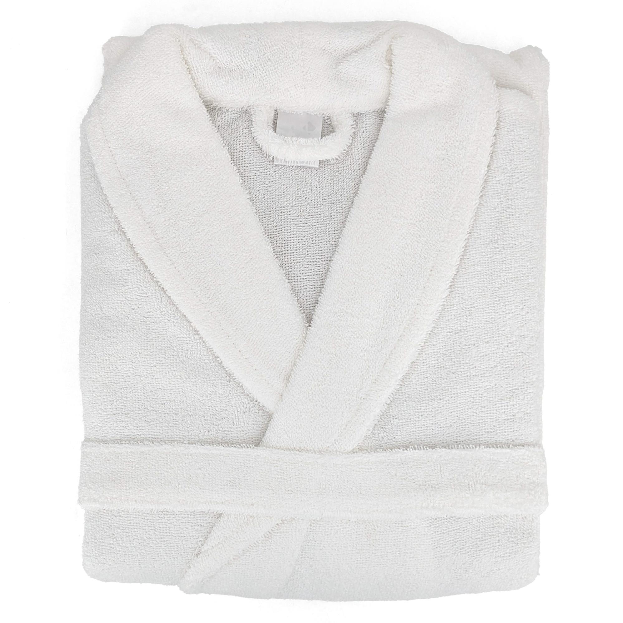 Peignoir col châle adulte ALPHA coton taille L blanc Leroy Merlin