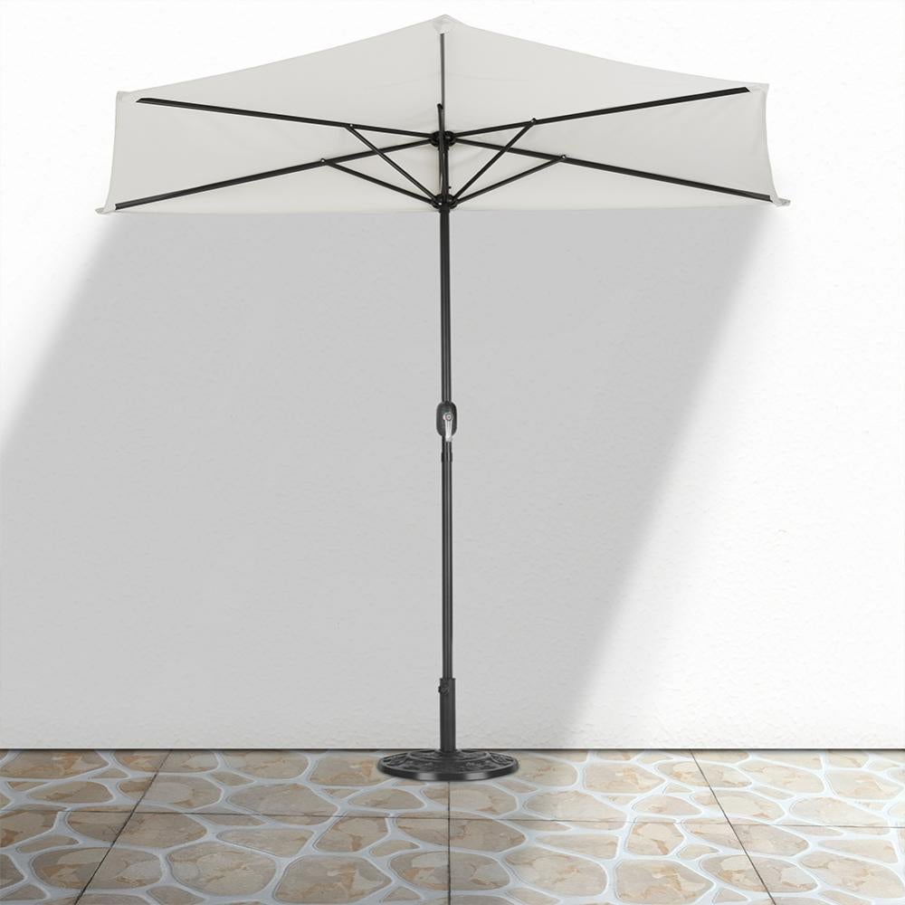 Ombrellone Semicircolare A Parete 270 Cm BAKAJI – Parasole Da Esterno Con Manovella, 5 Stecche, UV 50+