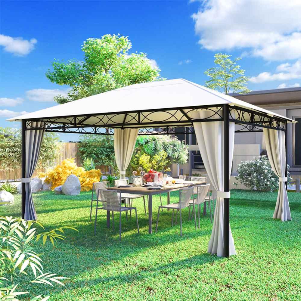 Gazebo 3x4 Metri Robusto Impermeabile Struttura in Ferro Telo Chiusura ...