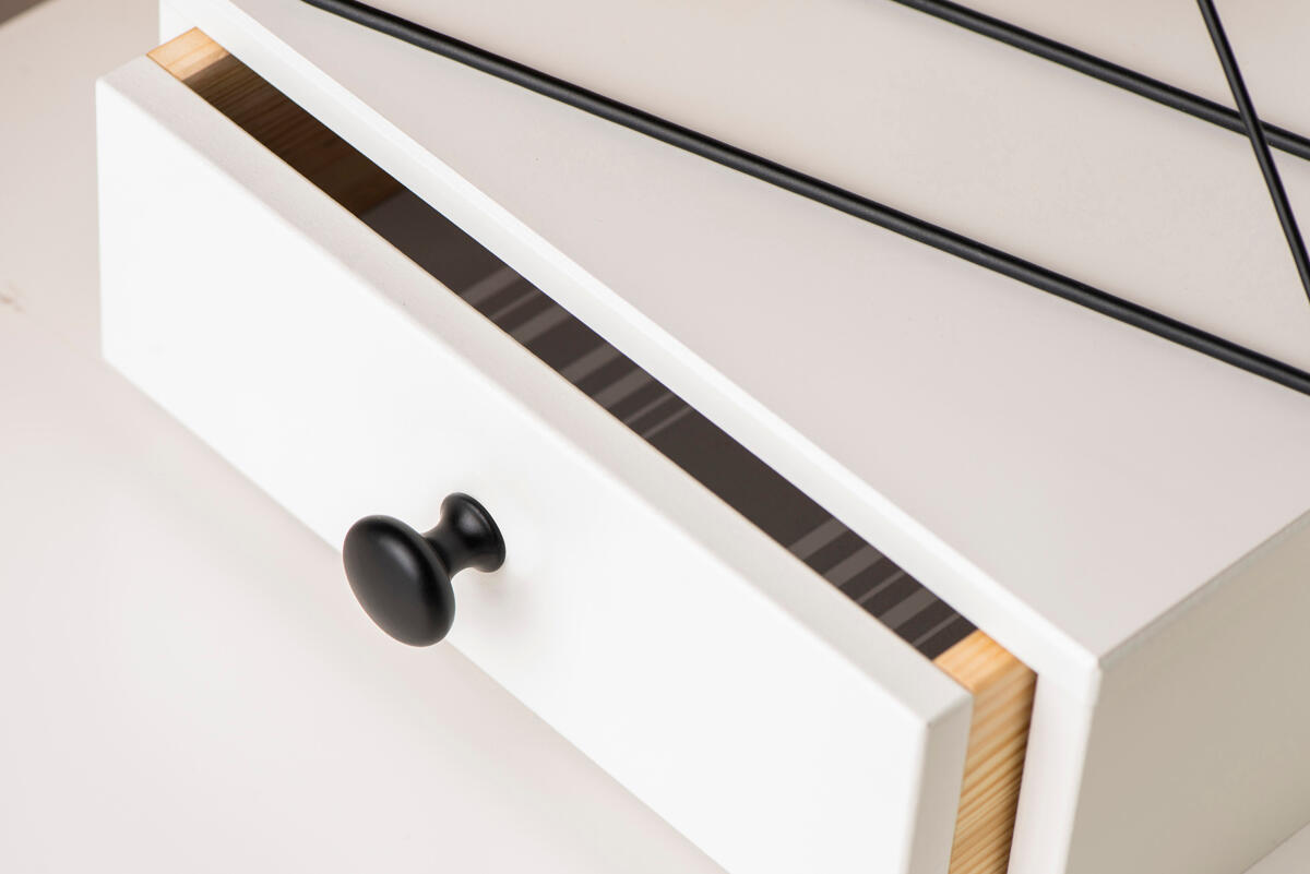 4 boutons de meuble ronds Berna, zamak noir verni, Diam.25 mm - 2