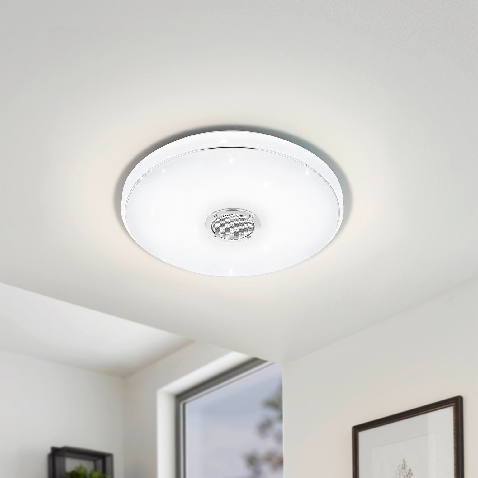 Plafonnier connecté SDB, design led intégrée EGLO Batholino D.40 cm - 4