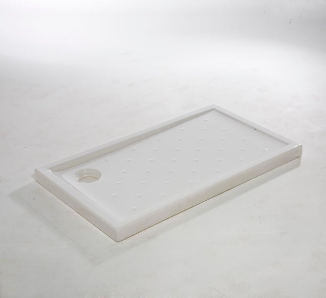 Receveur de douche grès émaillé blanc L.120 x l.70 Asca2