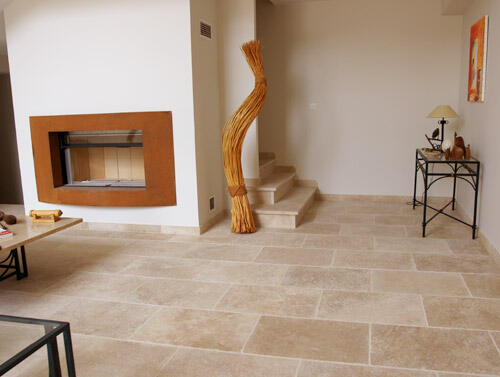 Dalle travertin Choix 1 au m², beige, L.61 x l.40.6 cm x Ep.20 mm