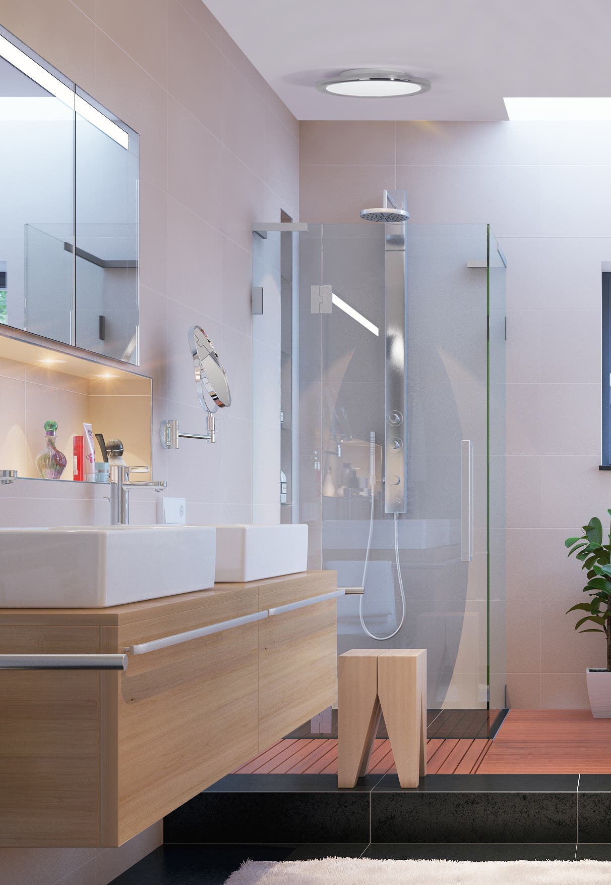 Diapositive Une salle de bains à la lumière douce