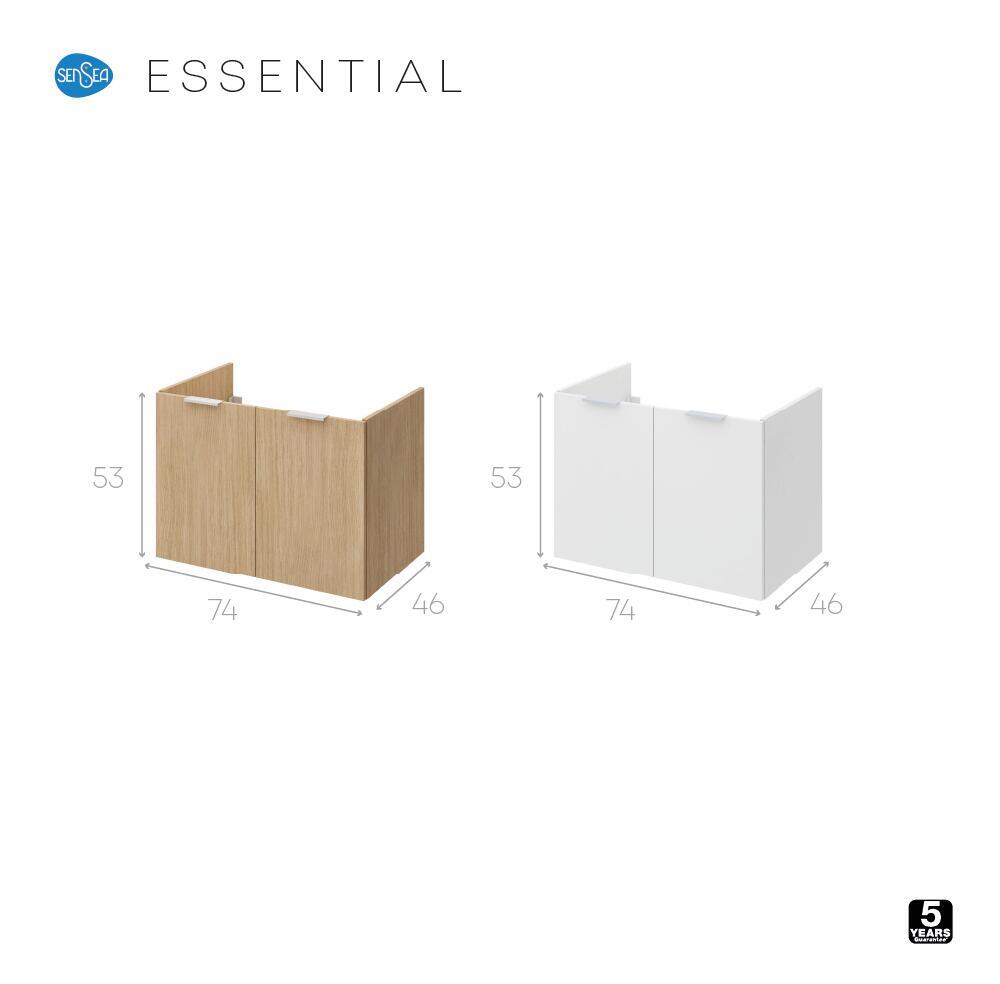 Mobile da bagno a terra L 70 x H 80 x P 40 cm rovere laccato opaco, 2 ante SENSEA Easy - 13