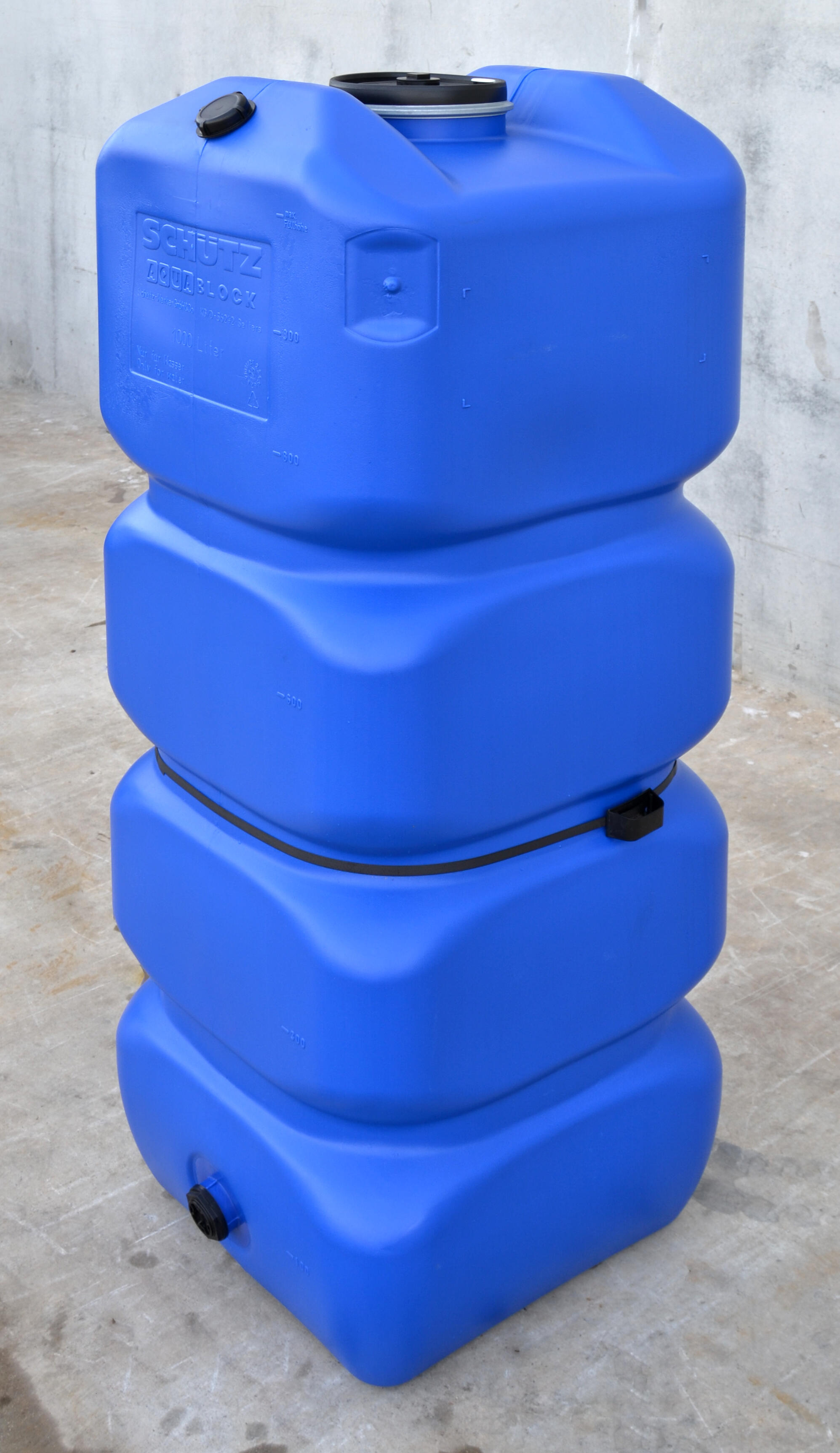 Récupérateur d'eau Aquablock SCHUTZ carré bleu , 1000 l - 4