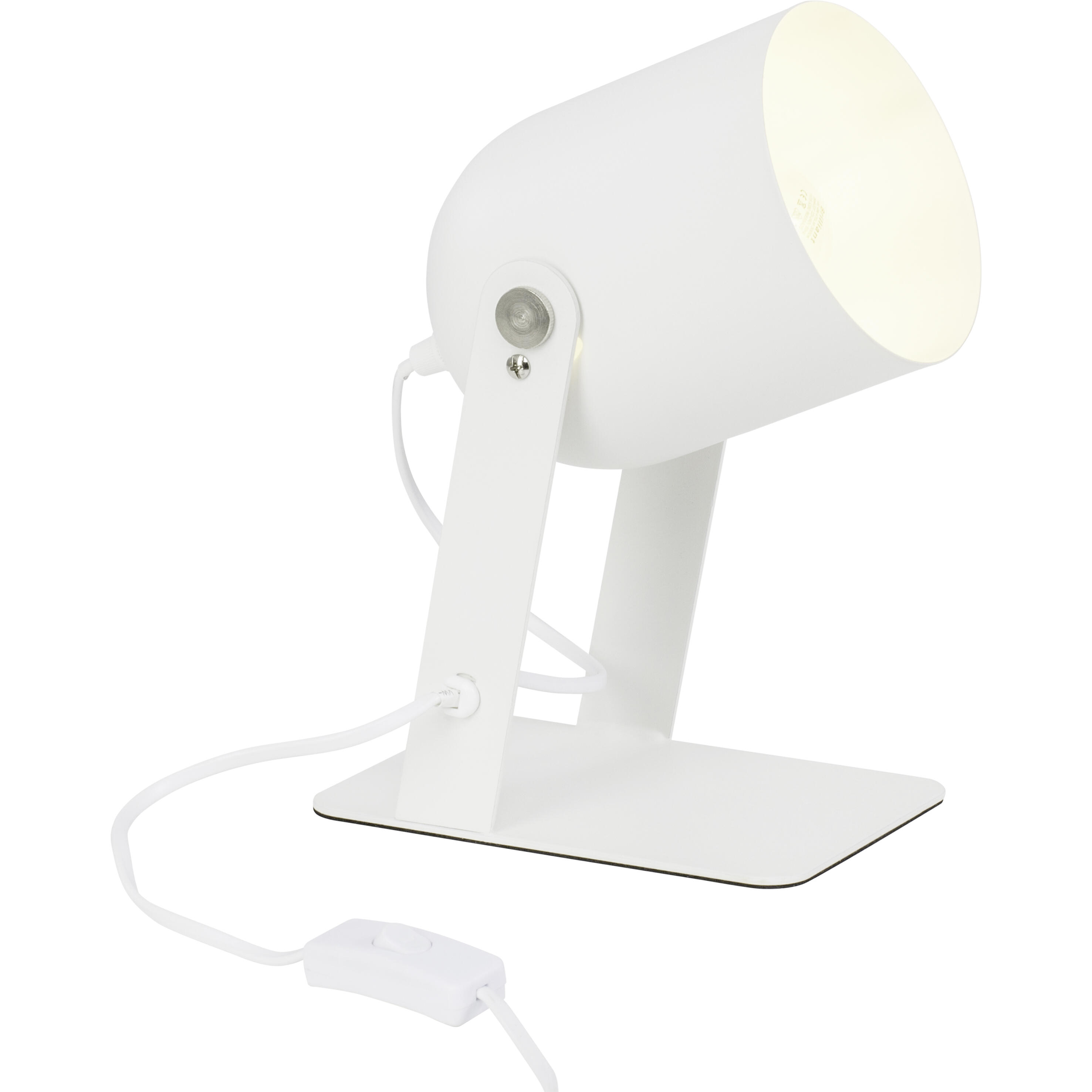 Lampe E27 Yan, fer, blanc, H. 24cm - 5