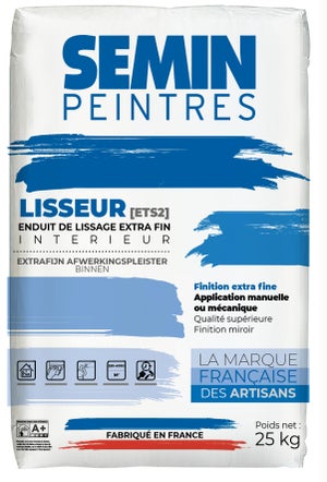 Lot 2 enduits pour réaliser les joints de plaques de plâtre CE 78 Rapide Semin - sac de 25 kg