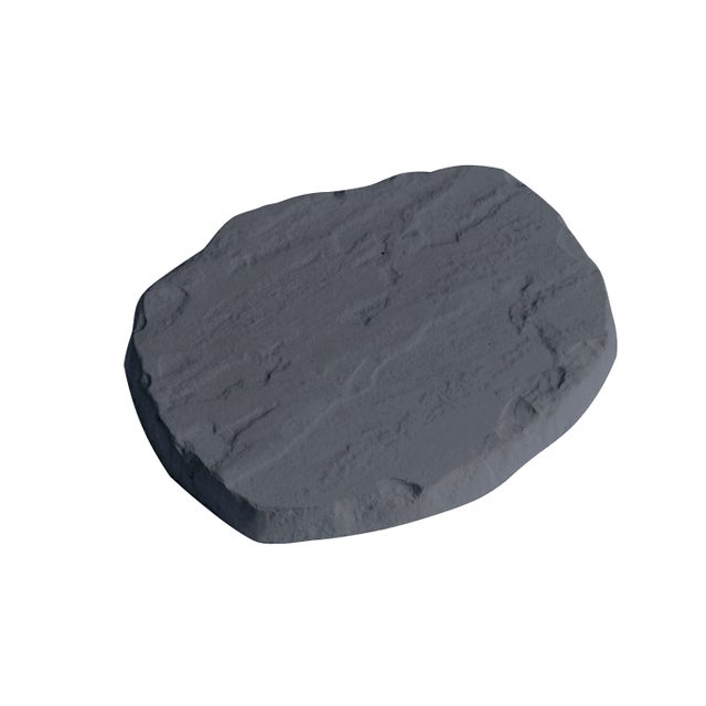 Pas japonais Fleur en pierre reconstituée anthracite, L.38 x l.32 x Ep.3.5 cm