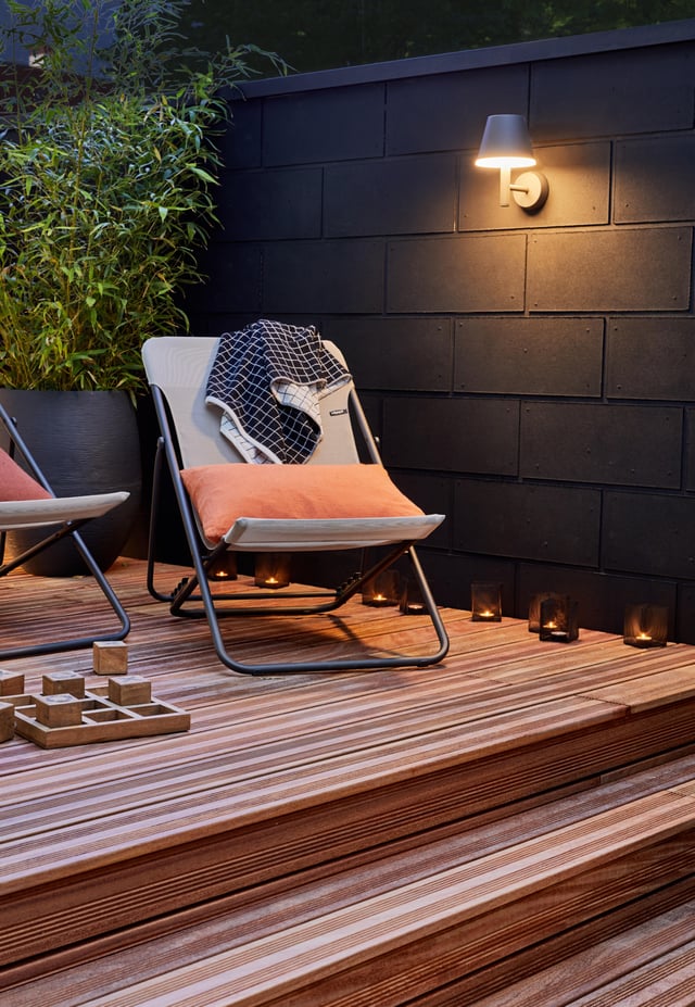 Lame de terrasse bois Cumaru, L.215 x l.14.5 cm x Ep.21 mm