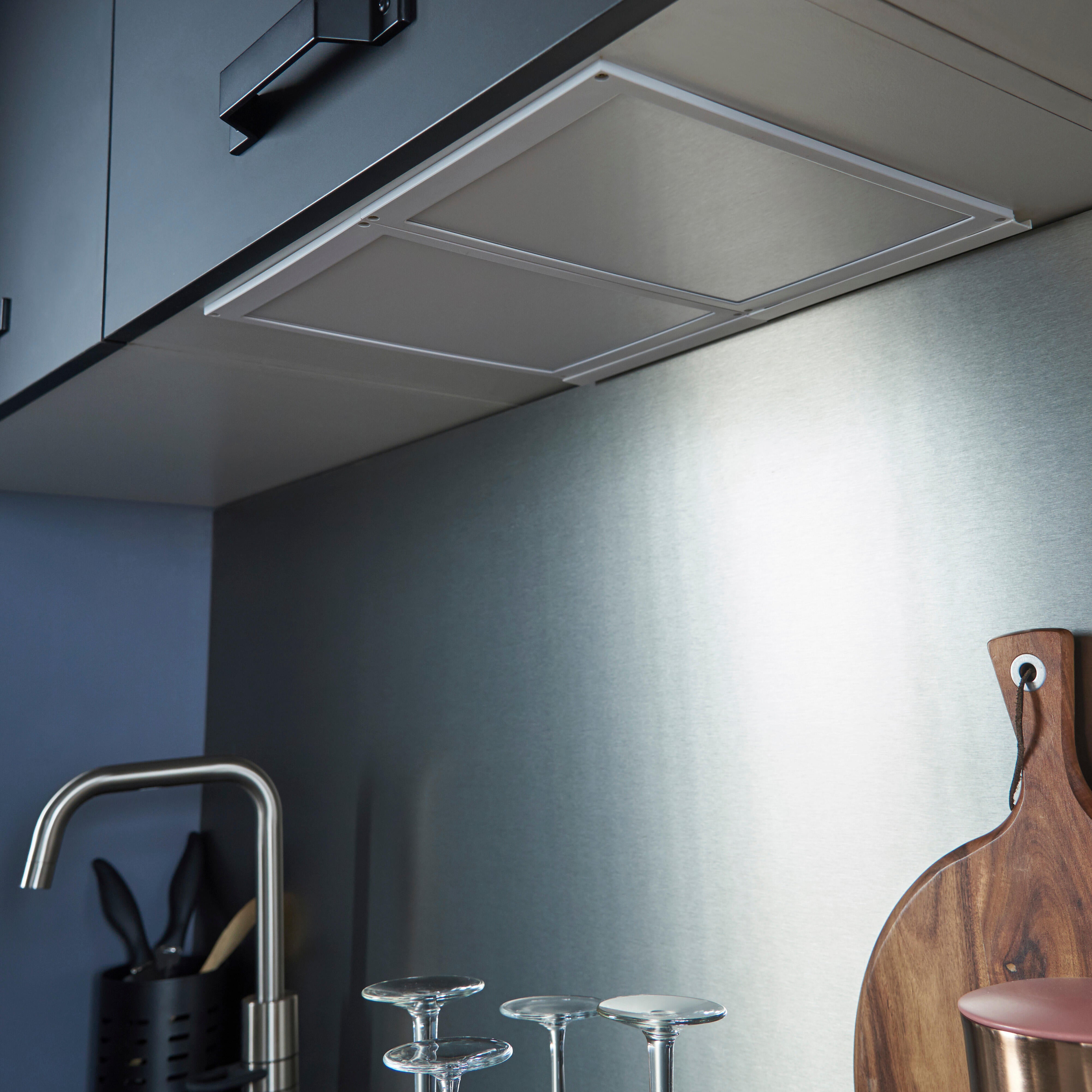 Crédence stratifié Effet inox brossé L.300 x H.64 cm, Ep.9 mm - 3