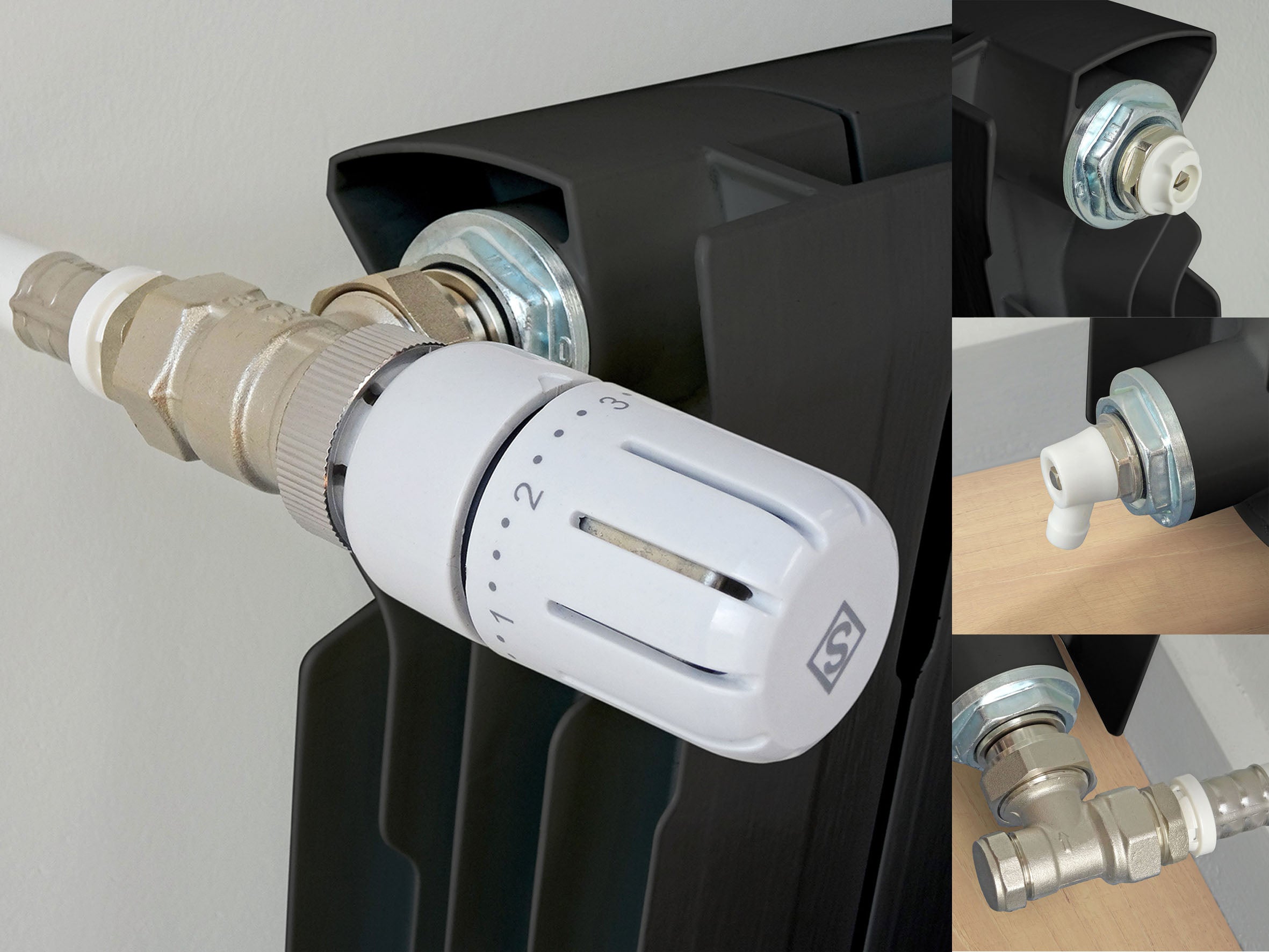 Kit thermostatique T301 équerre universel complet - 3