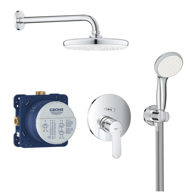 Colonne de douche encastrée mécanique chrome, GROHE, Clova 210