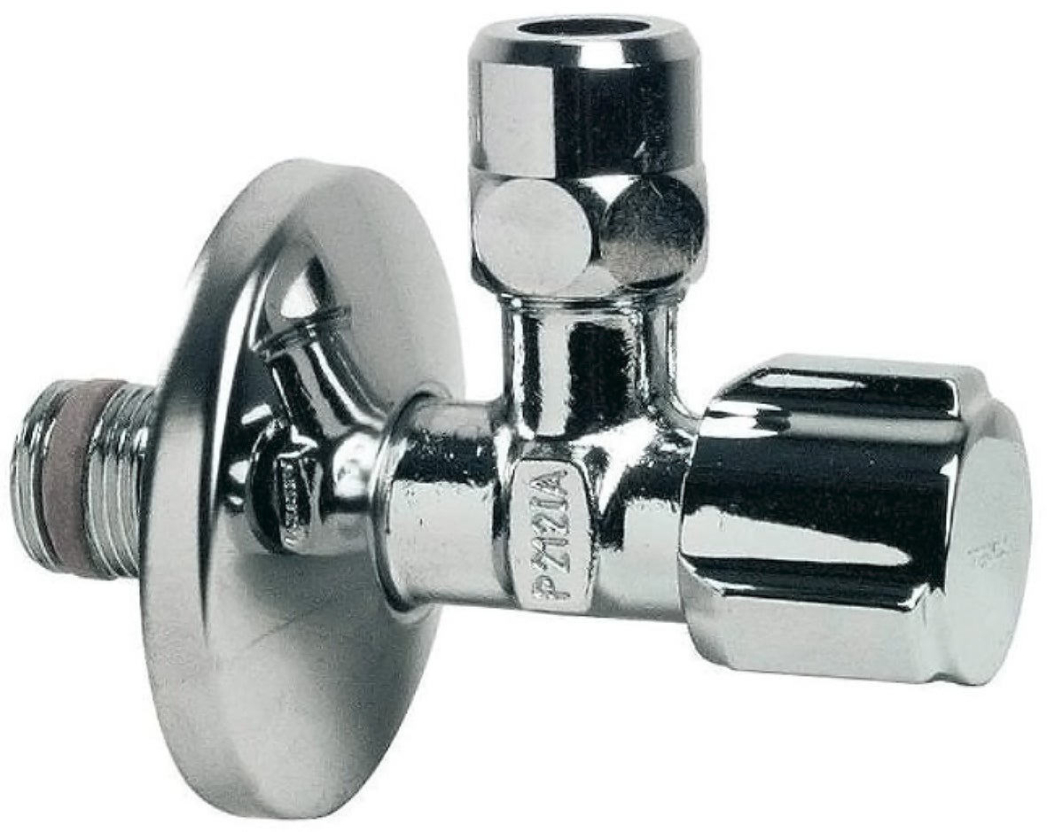 Robinet d'arrêt à visser laiton M 12 x 17 pour tube en cuivre+ rosace - 3