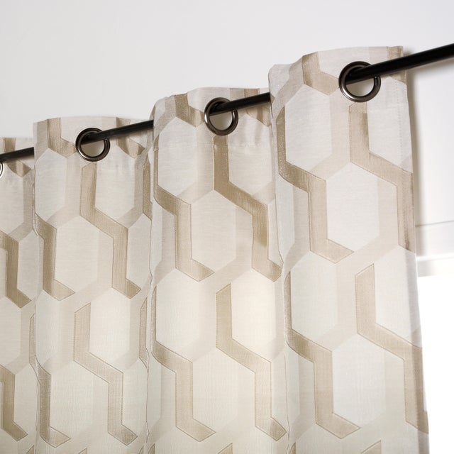Rideau tamisant, Falher, beige H.260 x l.140 cm