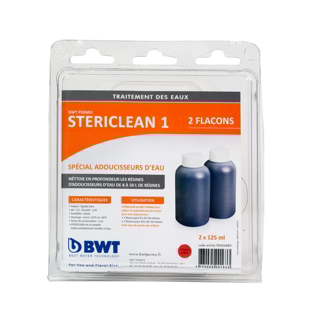 Nettoyant résine adoucisseur pack annuel stericlean pour nettoyage et protection
