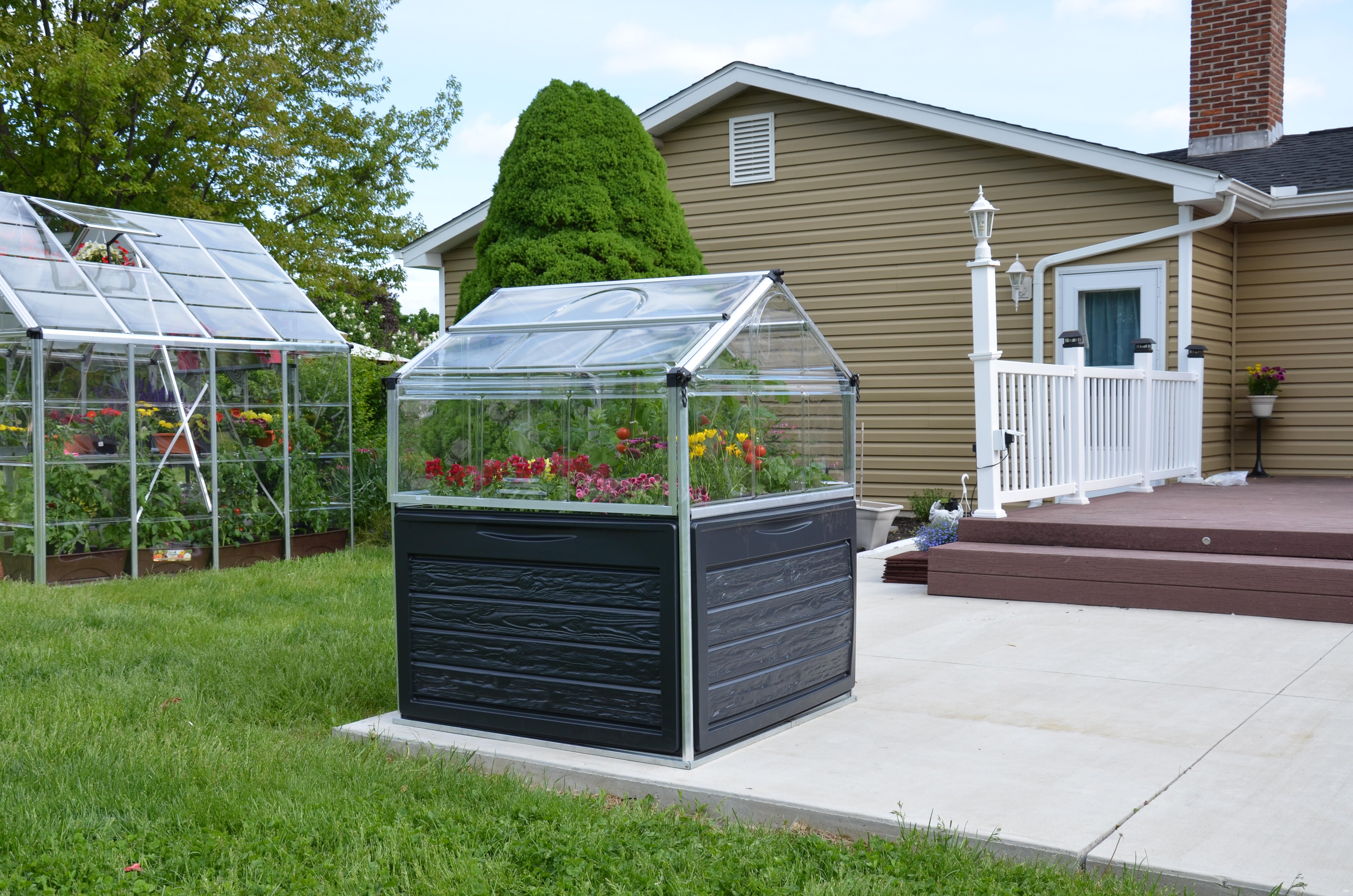 Carré potager PALRAM noir et argent L.121 x l.120 x H.148 cm - 6