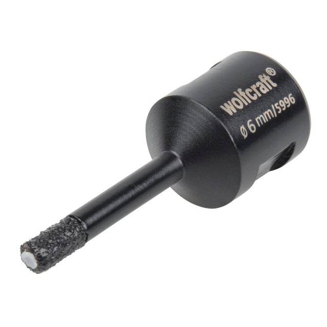 Trépan diamant pour meuleuse d'angle carrelage WOLFCRAFT Diam. 6mm