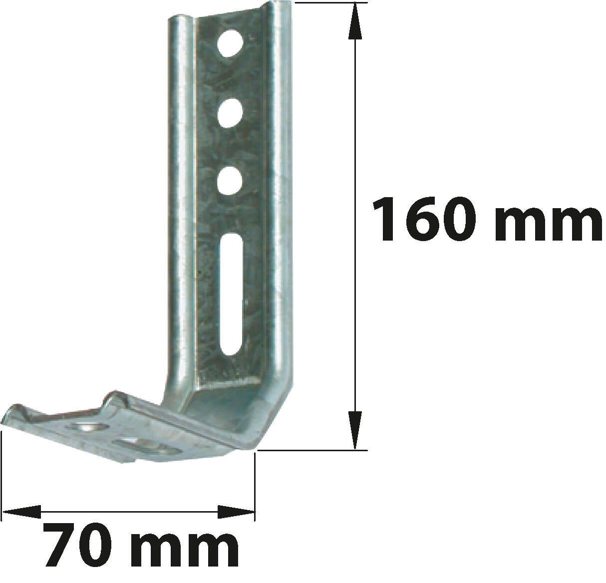Equerre de fixation acier galvanisé, H.160 x L.70 x P.30 mm - 3
