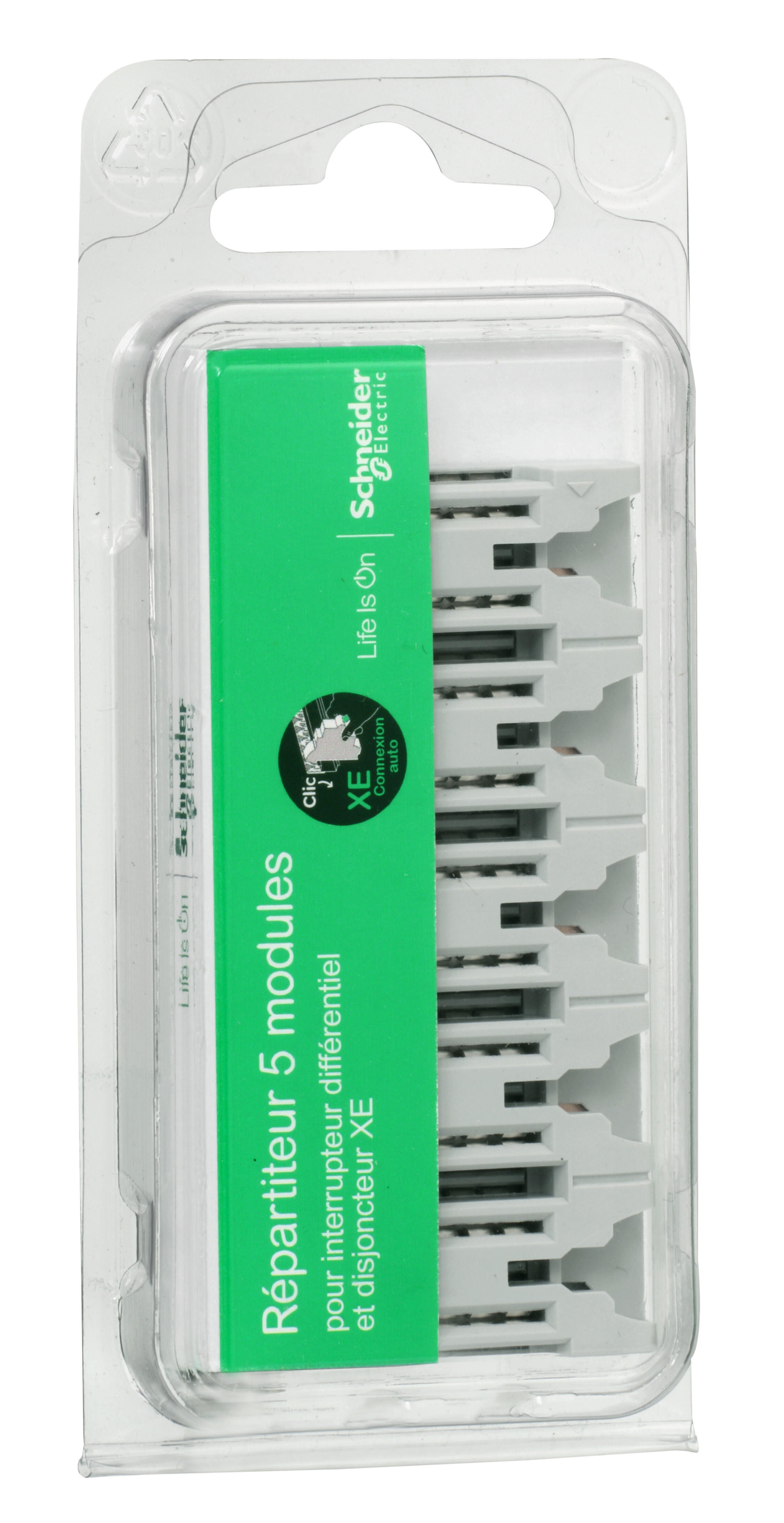Répartiteur embrochable 5 modules Resi9 XE SCHNEIDER ELECTRIC - 9