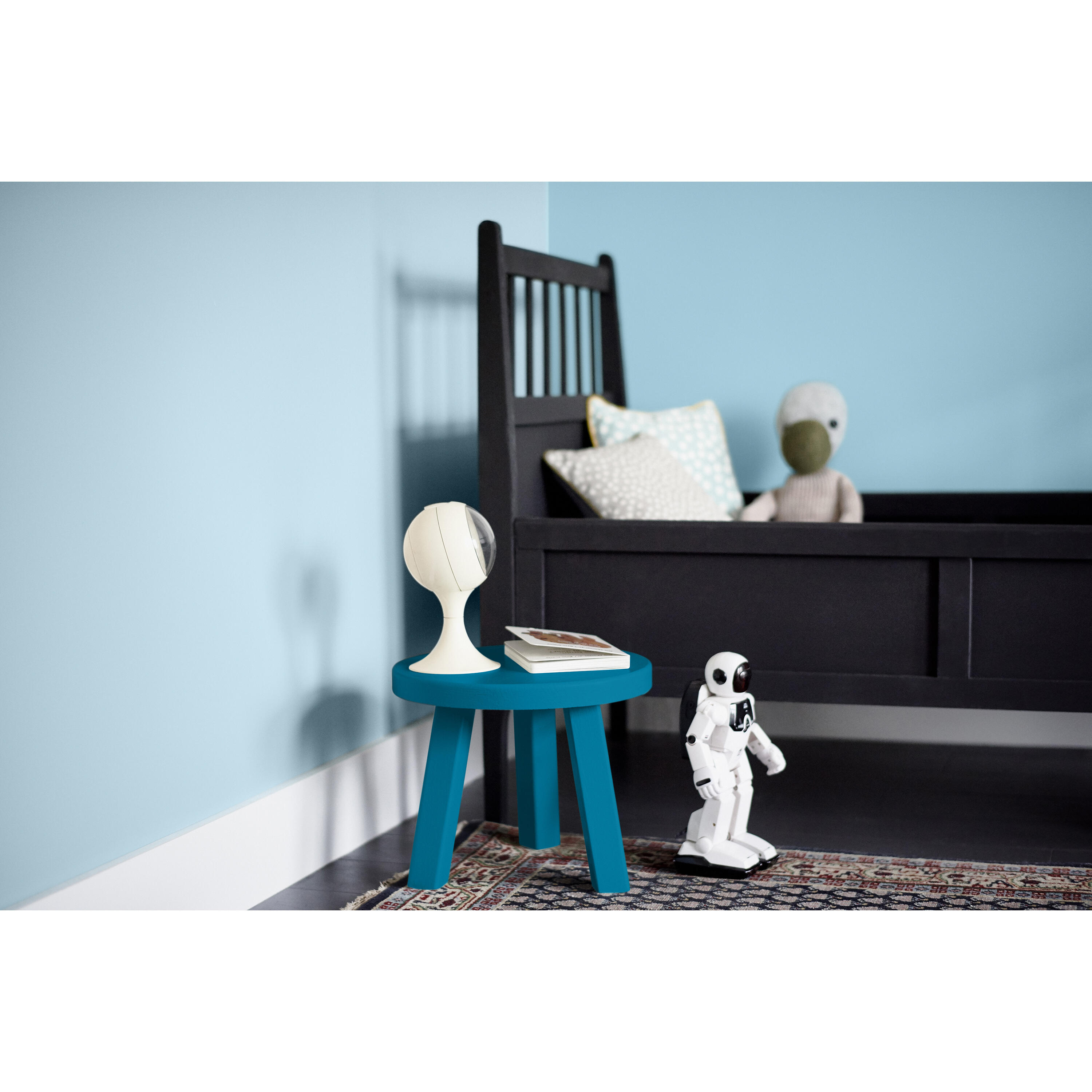 Peinture mur, boiserie bleu rêveur satin DULUX VALENTINE Crème de couleur 2.5L - 6