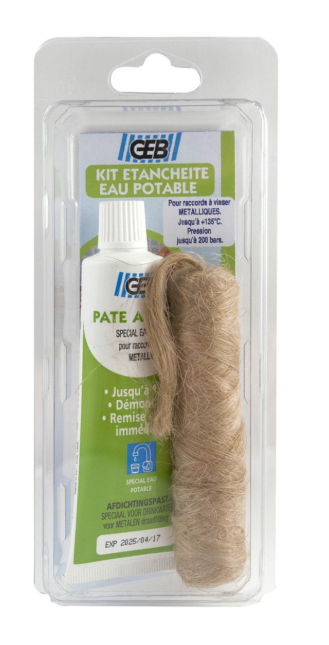 Kit d'étanchéité avec joint pâte et filasse 50 ml GEB