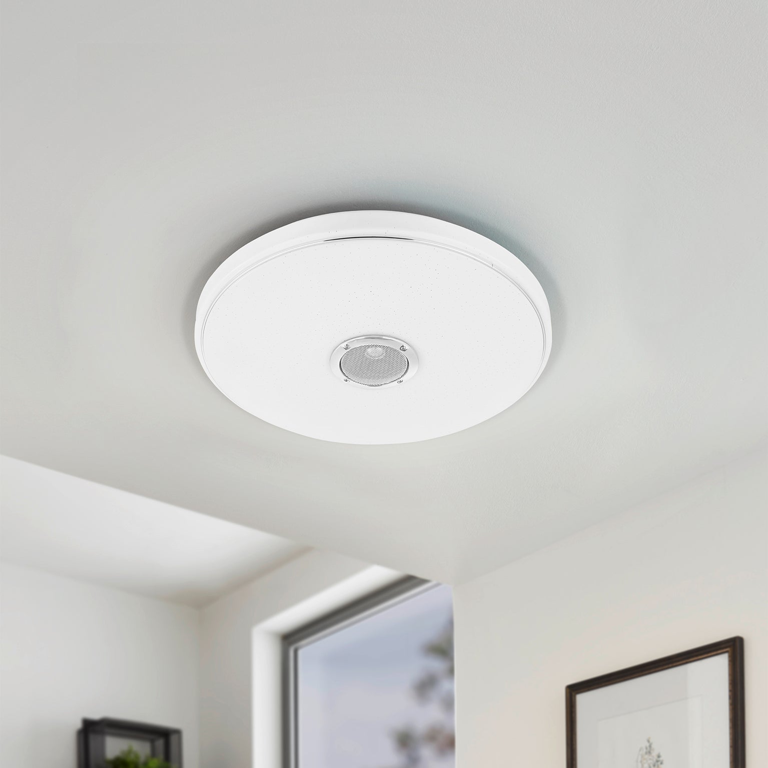 Plafonnier connecté SDB, design led intégrée EGLO Batholino D.40 cm - 3