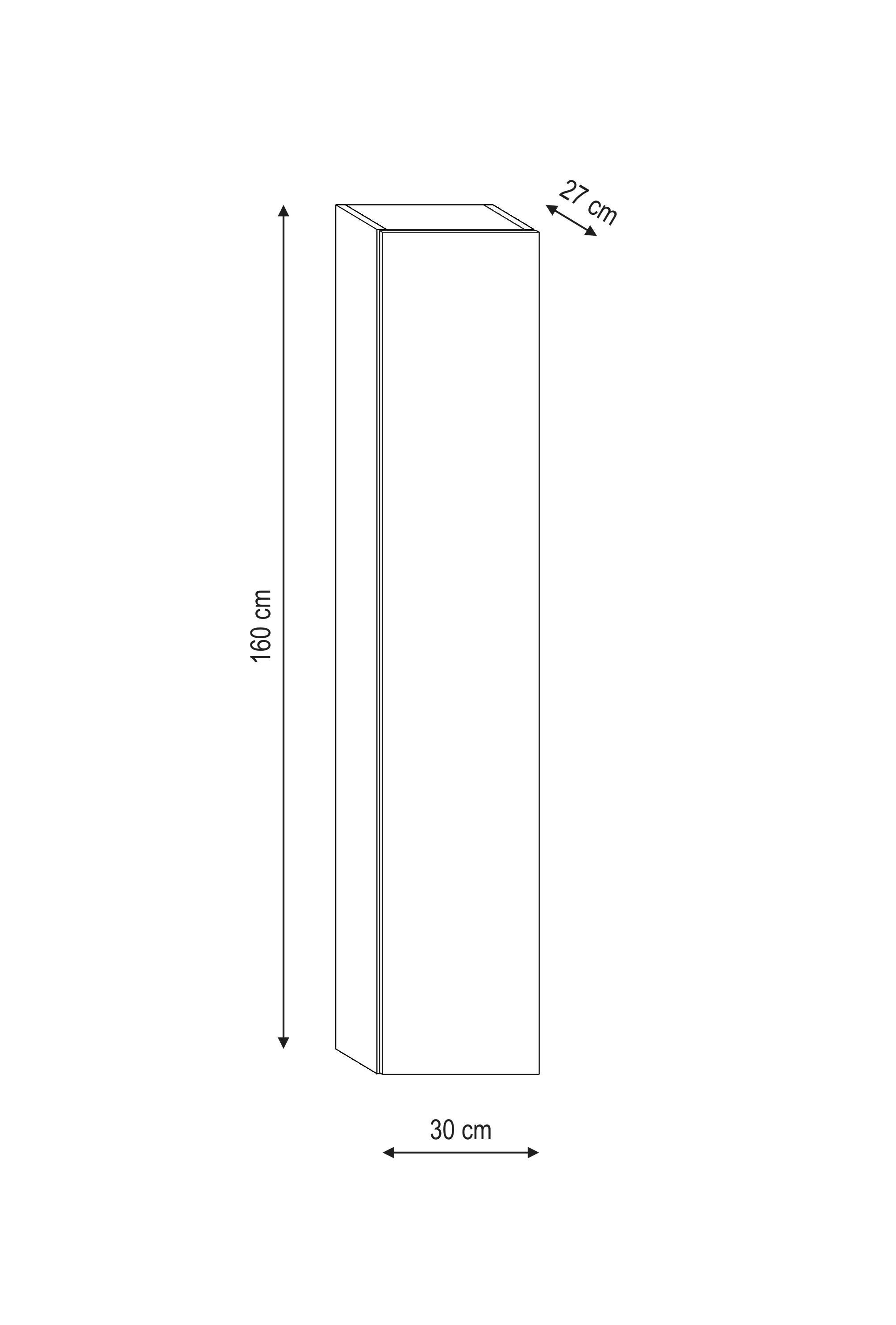 Colonna per mobile bagno Brera 1 anta P 27 x L 30 x H 160 cm bianco opaco - 4