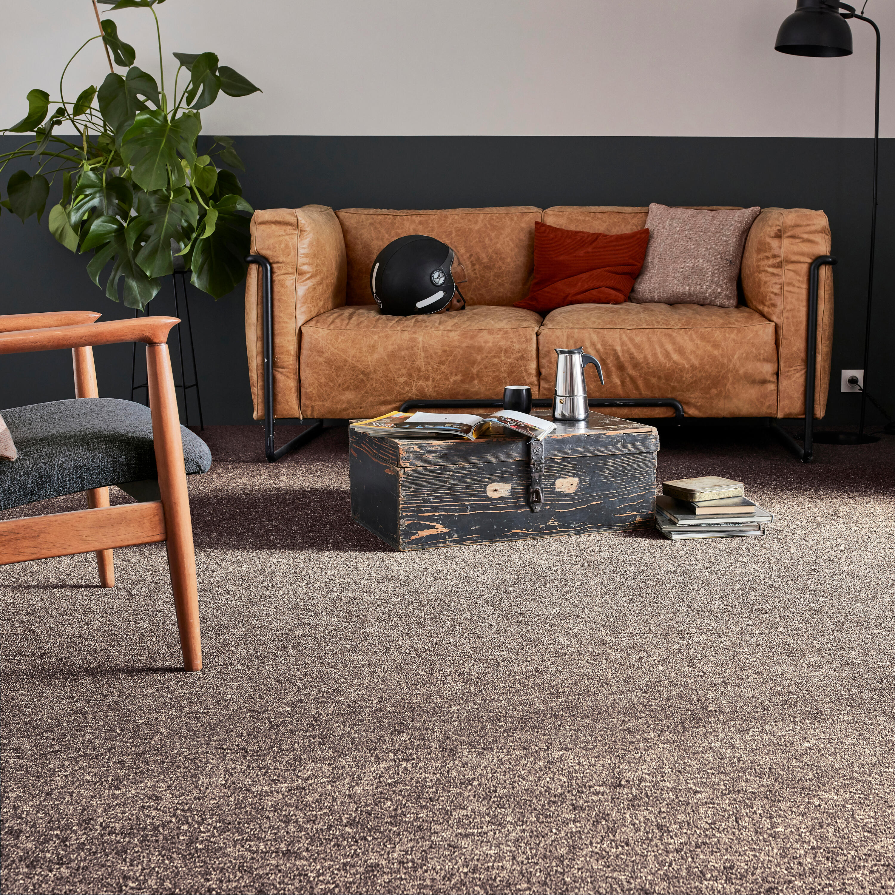 Dalle moquette bouclée Diva beige L.50 x l.50 cm - 2