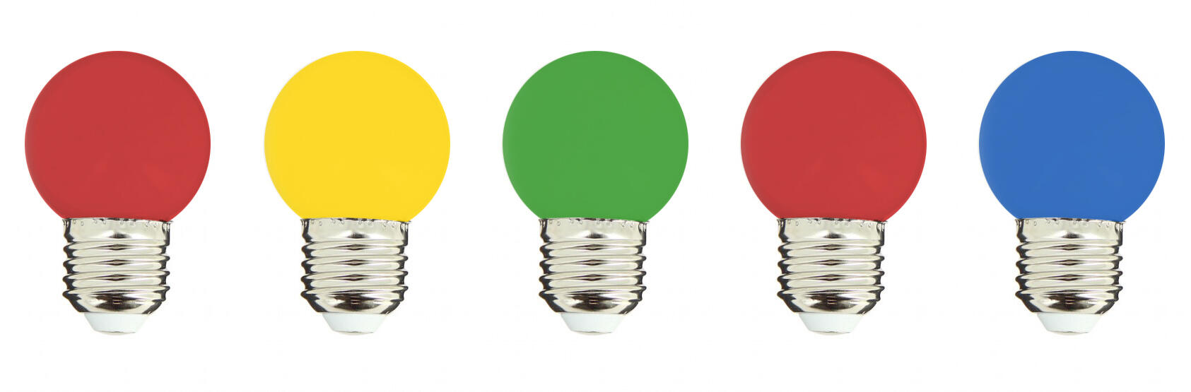 Lot de 5 ampoules led à filament E27 40 Lumens Party bulb multicolor, LUMISKY - 2