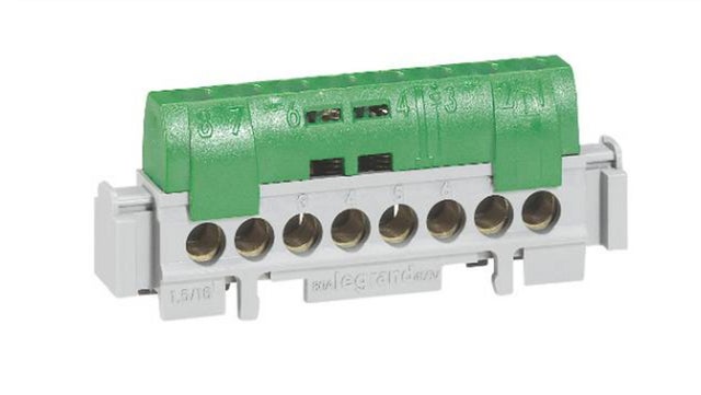 Bornier terre 8 connexions LEGRAND