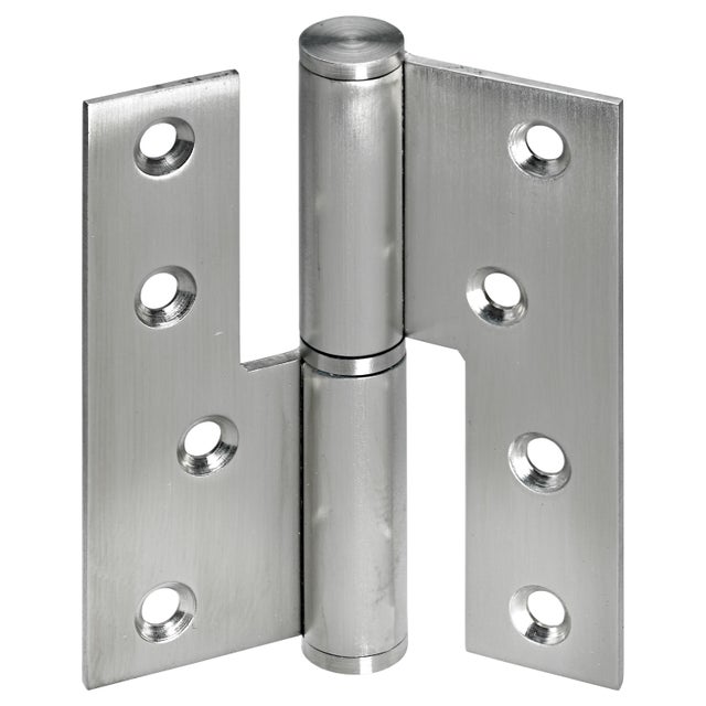Paumelle de porte inox, côté gauche, L.100 mm x l.85 mm