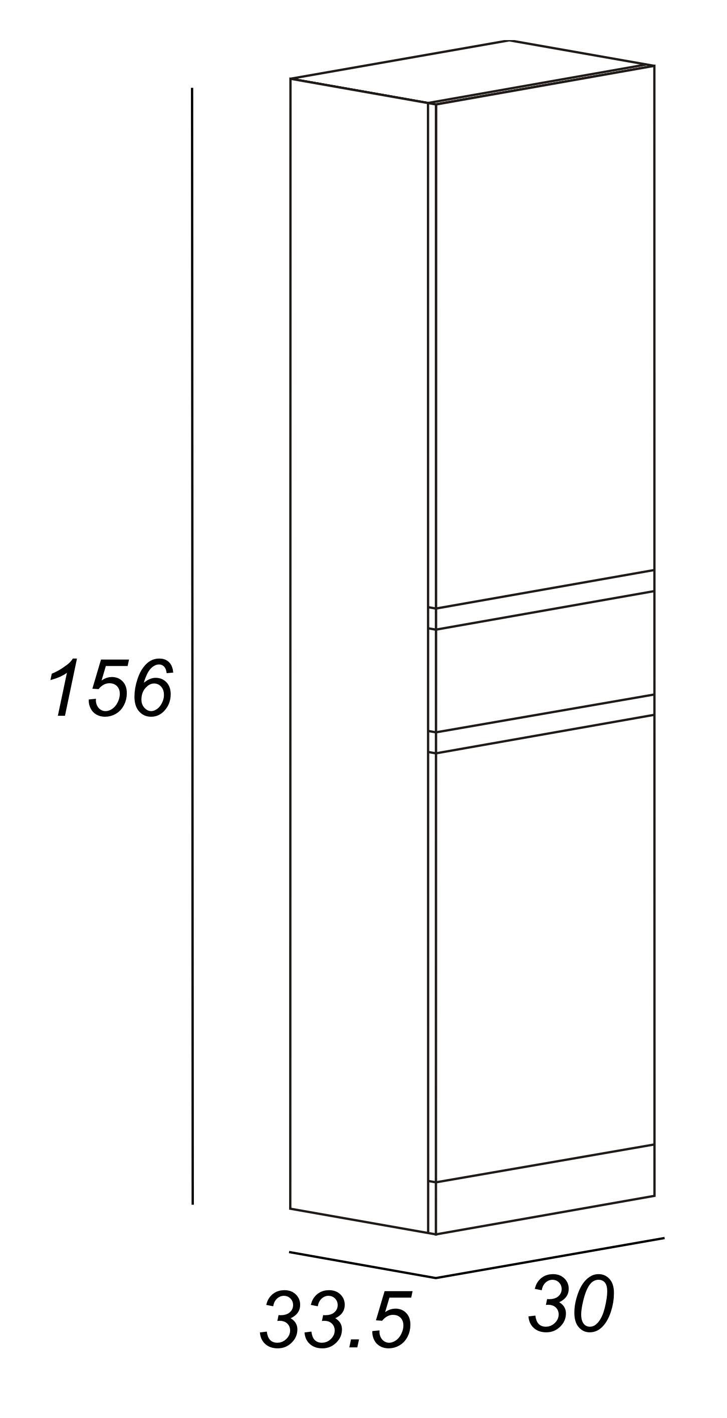Colonna per mobile bagno Elise BADEN HAUS 1 cassetto 2 ante P 33.5 x L 30 x H 156 cm rovere - 4