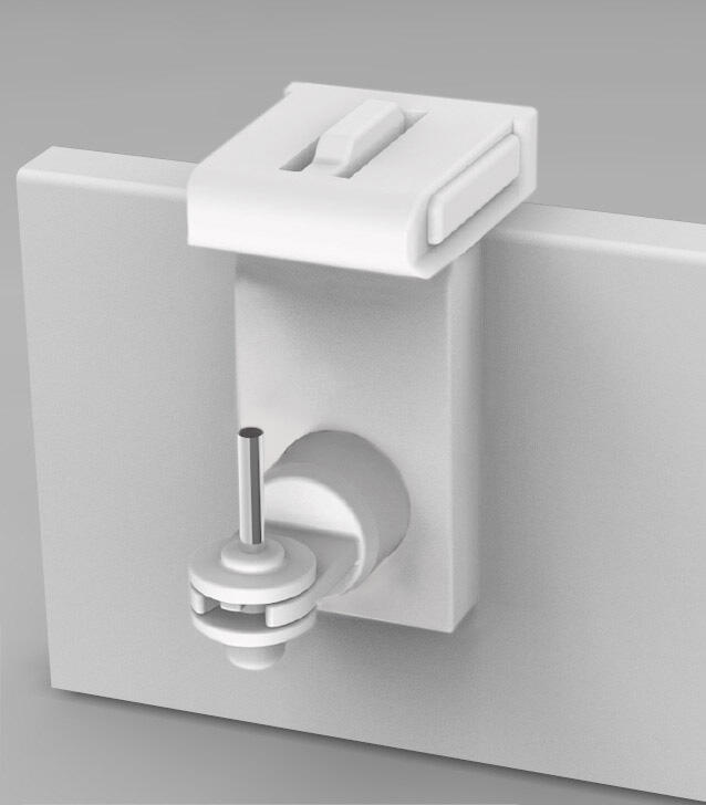 Lot de 2 supports sans perçage vitrage Clip'vit, 10 mm blanc brut MOBOIS - 3