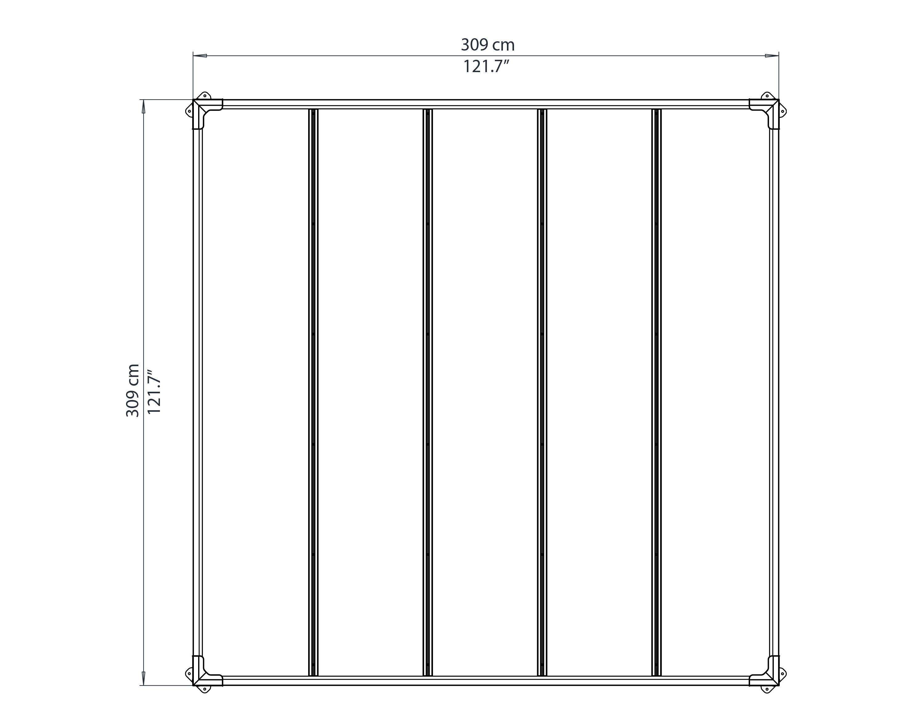 Tonnelle autoportante Milano 3000 CANOPIA BY PALRAM aluminium gris, 9.5 m² - 6