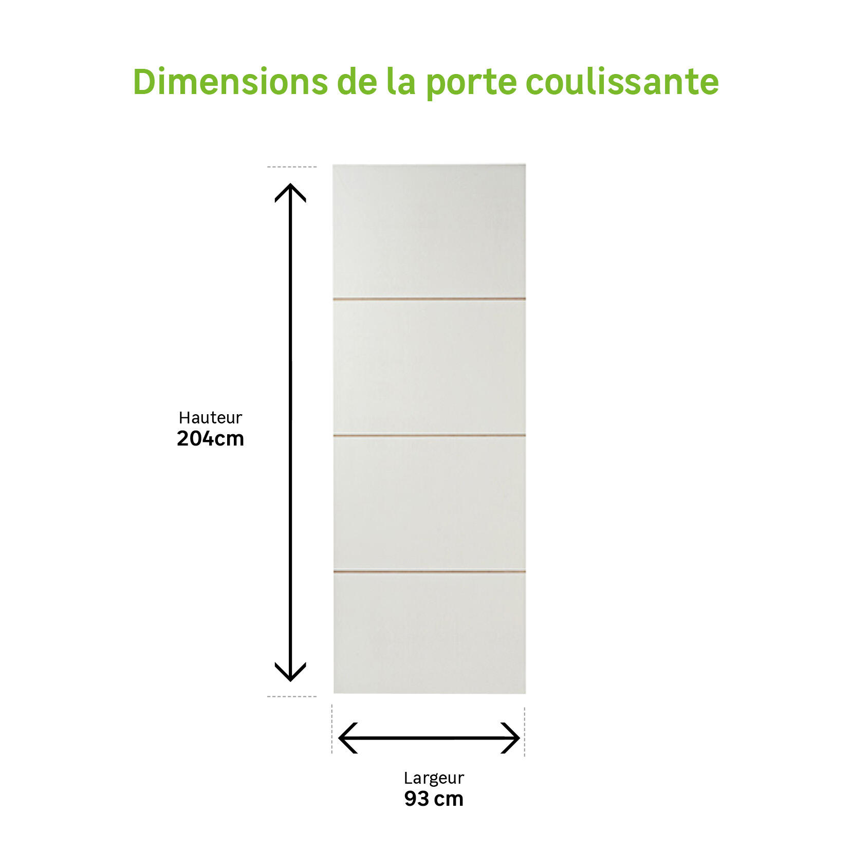 Porte coulissante bois Milan , H.204 x l.93 cm - 5