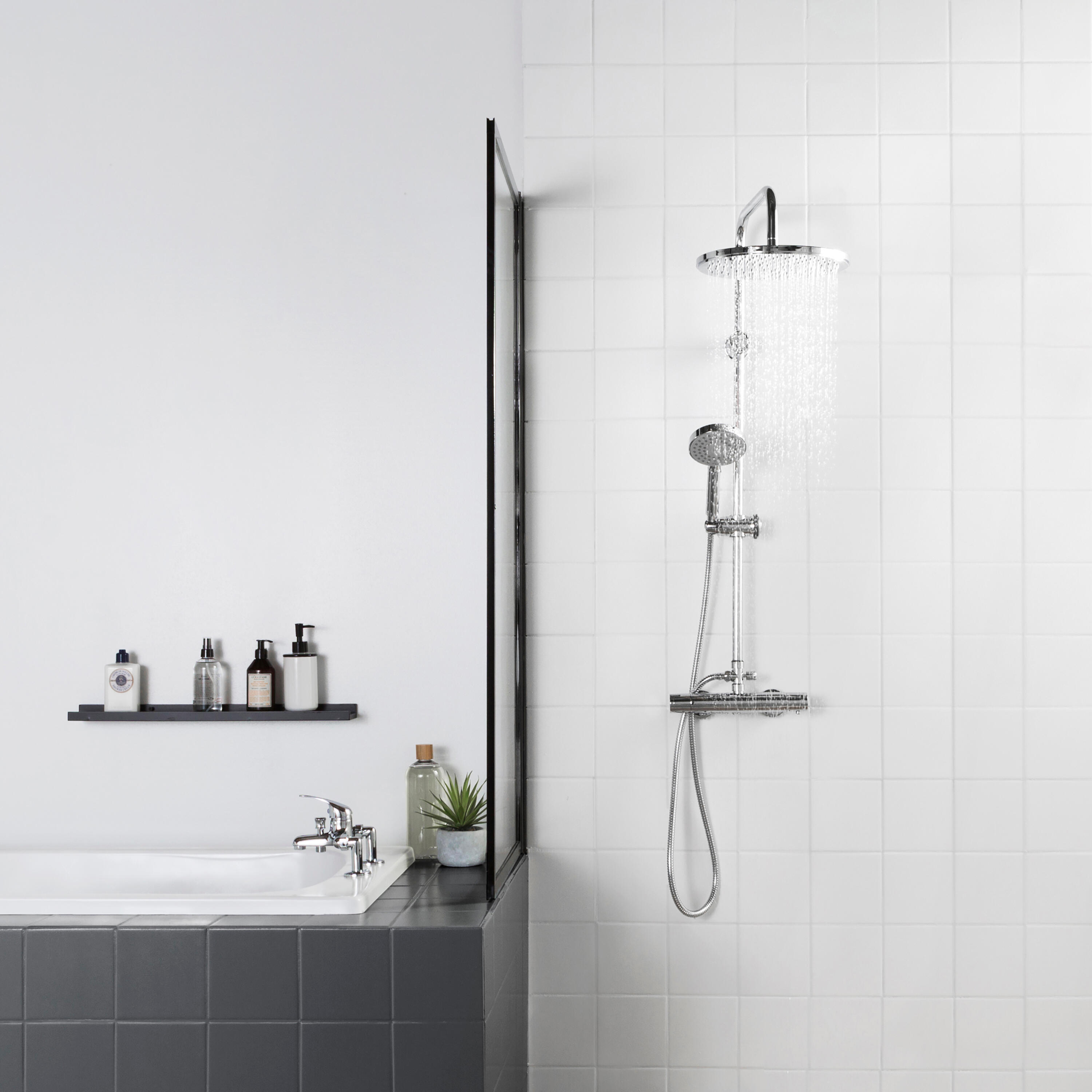Peinture mur, carrelage blanc satin V33 Rénovation mur de douche 2L - 4
